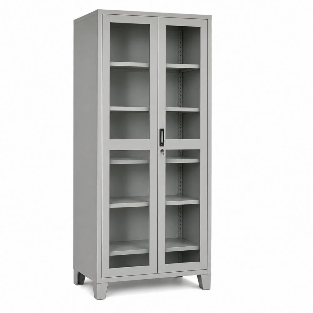 Glass Door Almirah Metal Storage